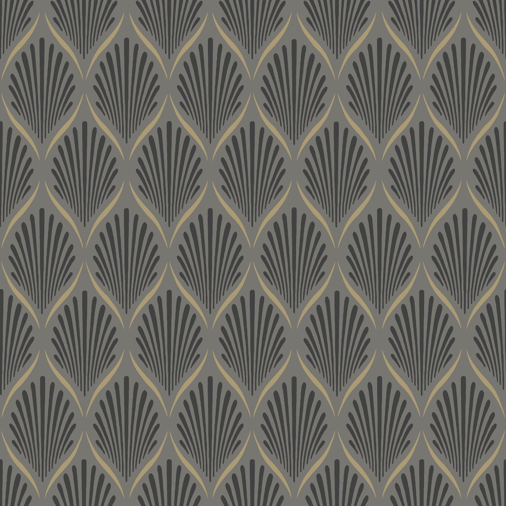 Grijs Art Deco - DU04-0681 - Image1 - Blommor & Blad - 681-04