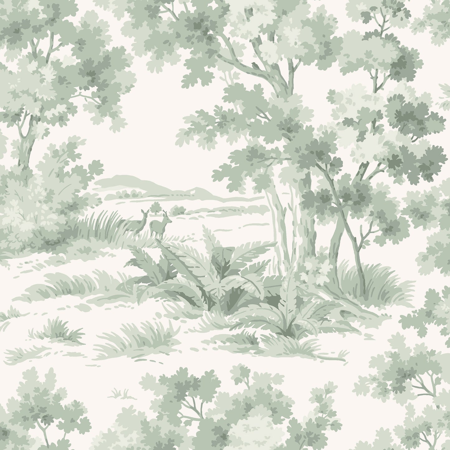 Groen Toile de Jouy - BS78-0176 - Image1 - Falsterbo III - 7678