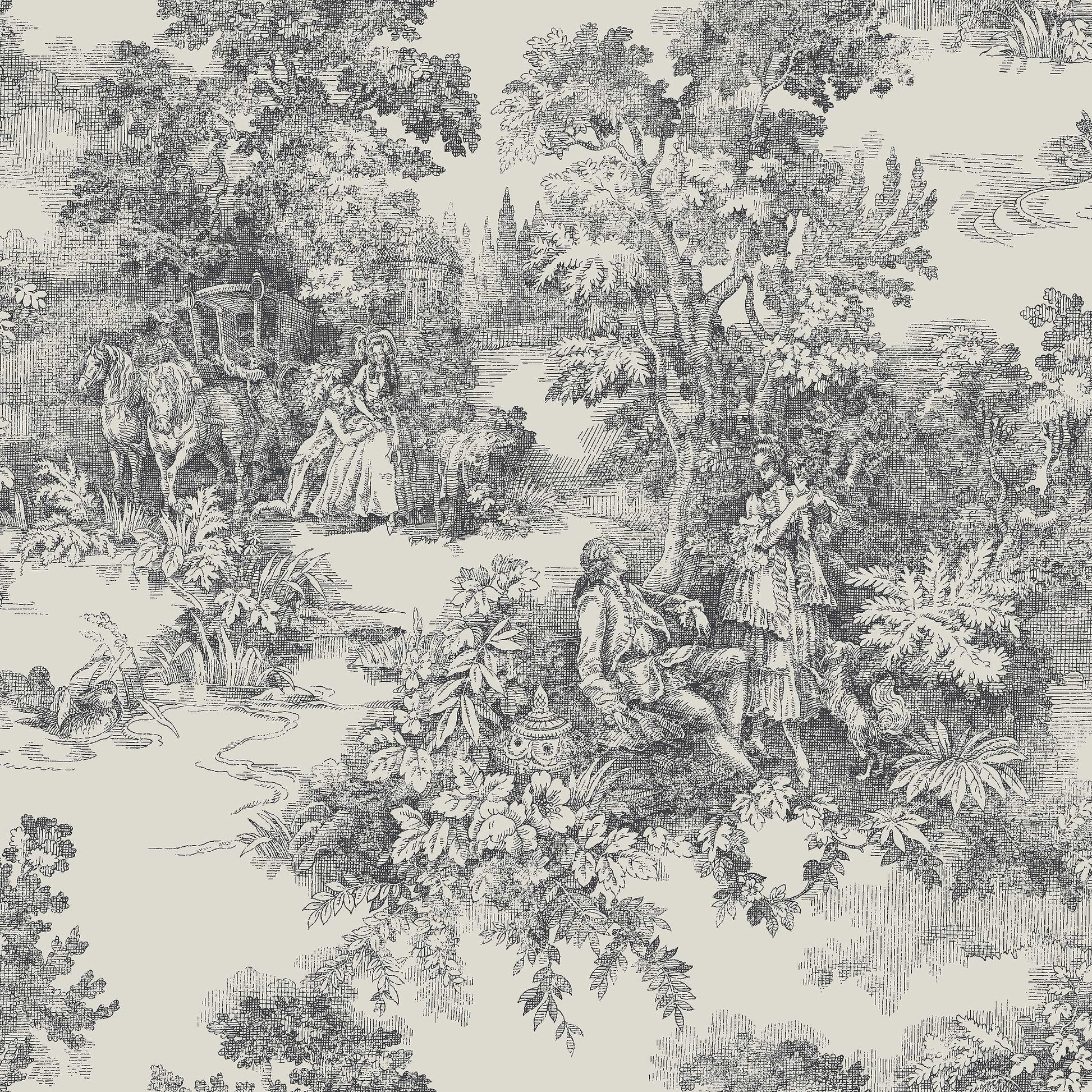 Zwart Toile de Jouy - BS66-0177 - Image1 - Adorn - 7766