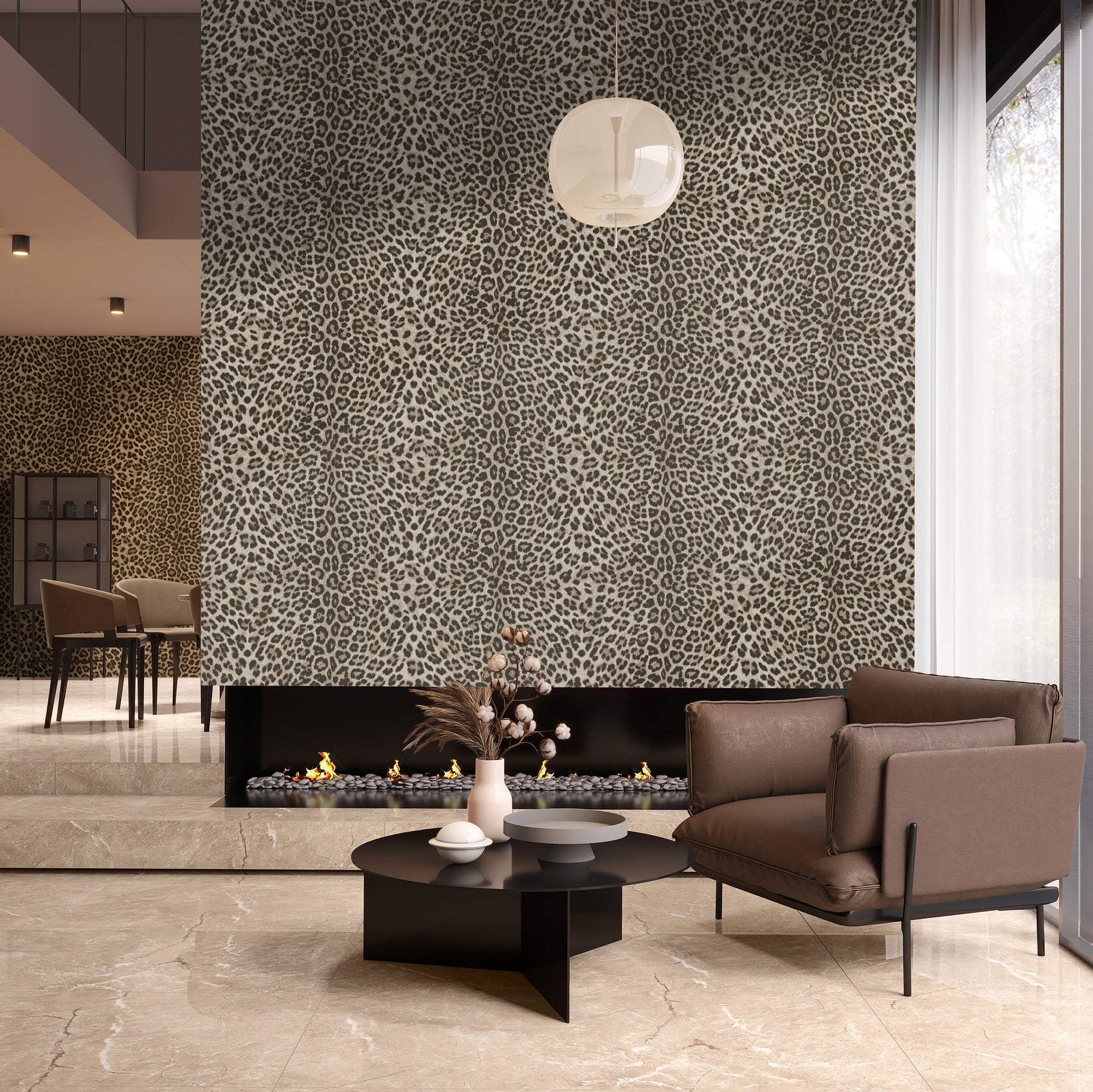 ZM29-0081 - Bruin Panterprint Vinylbehang - Philipp Plein 2